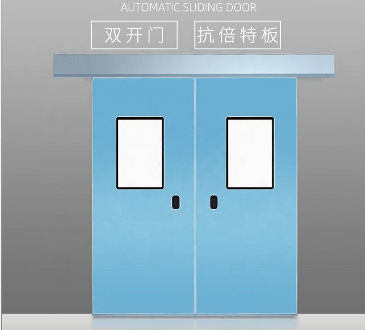 Grey Laboratory Clean Room Sliding Doors Steel Medical Clean Room Door