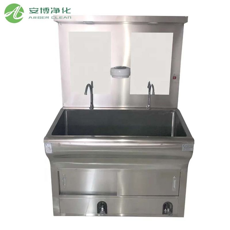 Automatic Sensor Switch Medical Stainless Steel Sink With Two Seat And Mirror
