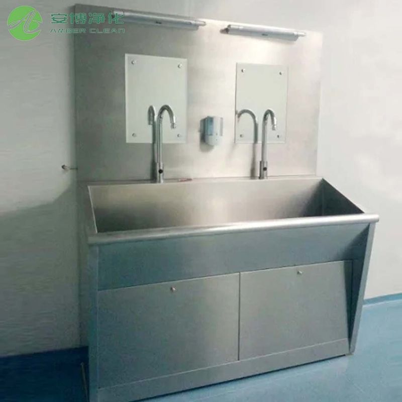 Automatic Sensor Switch Medical Stainless Steel Sink With Two Seat And Mirror