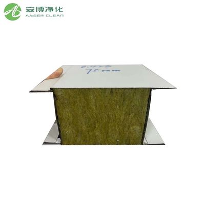 Custom 100mm Thick Wall Sandwich Panels 12m Cold Room Rock Wool Panel