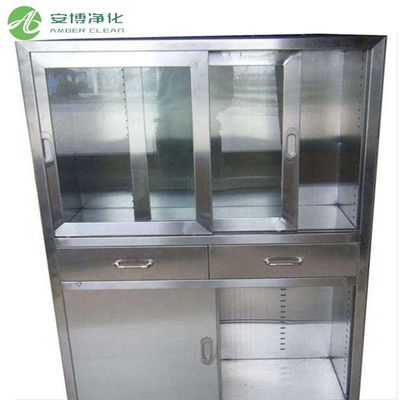 1.2mm Stainless Steel Plate Instrument Cabinet with Glass Window Swing Door